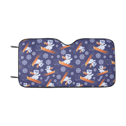 Snowboard Bear Print Design LKS305 Car front Windshield Sun Shade
