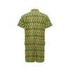 African Zip Zag Print Pattern Men's Romper