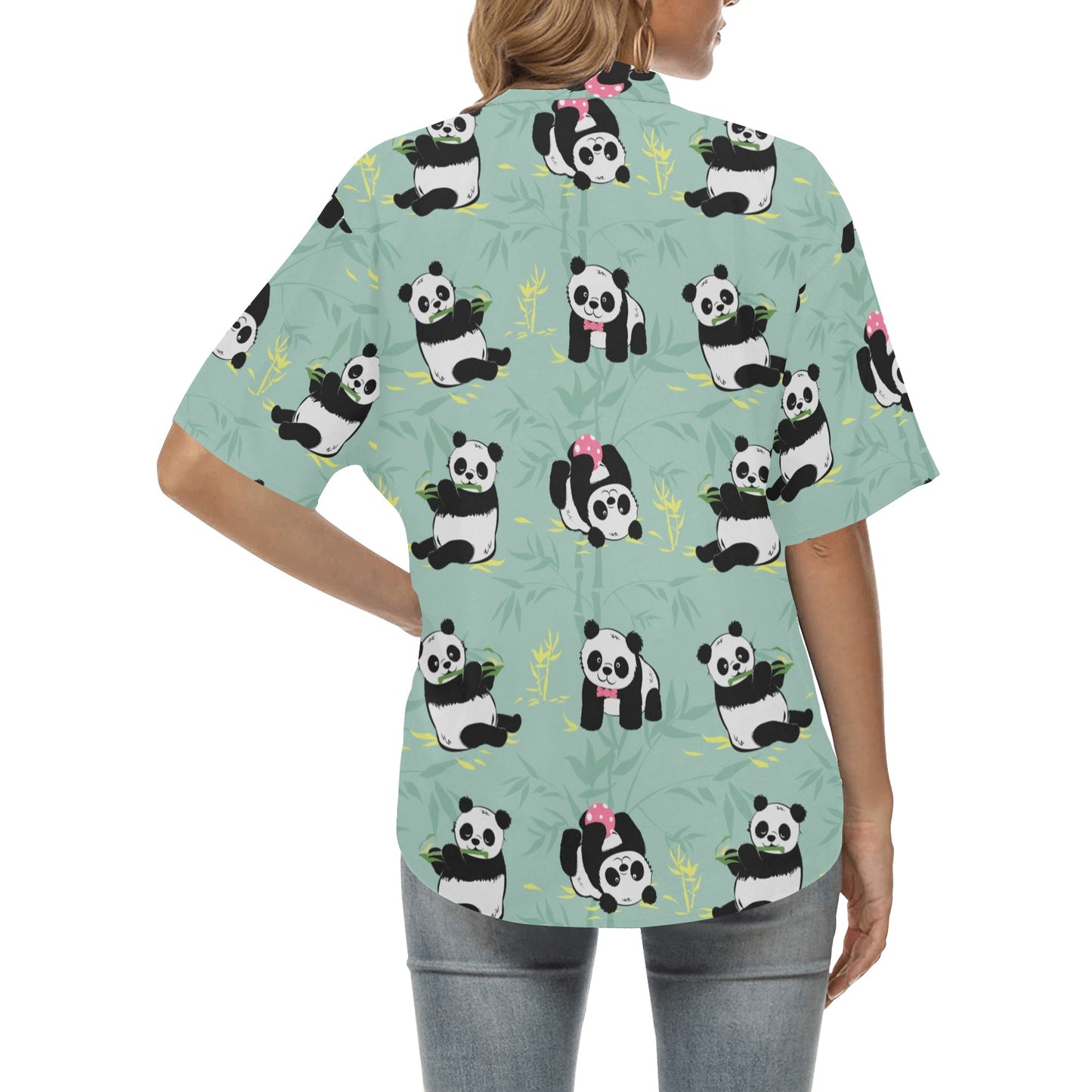 Panda Pattern Print Design A05 Women's Hawaiian Shirt