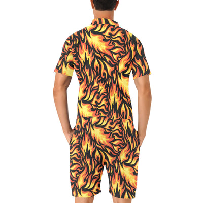 Flame Fire Design Pattern Men's Romper