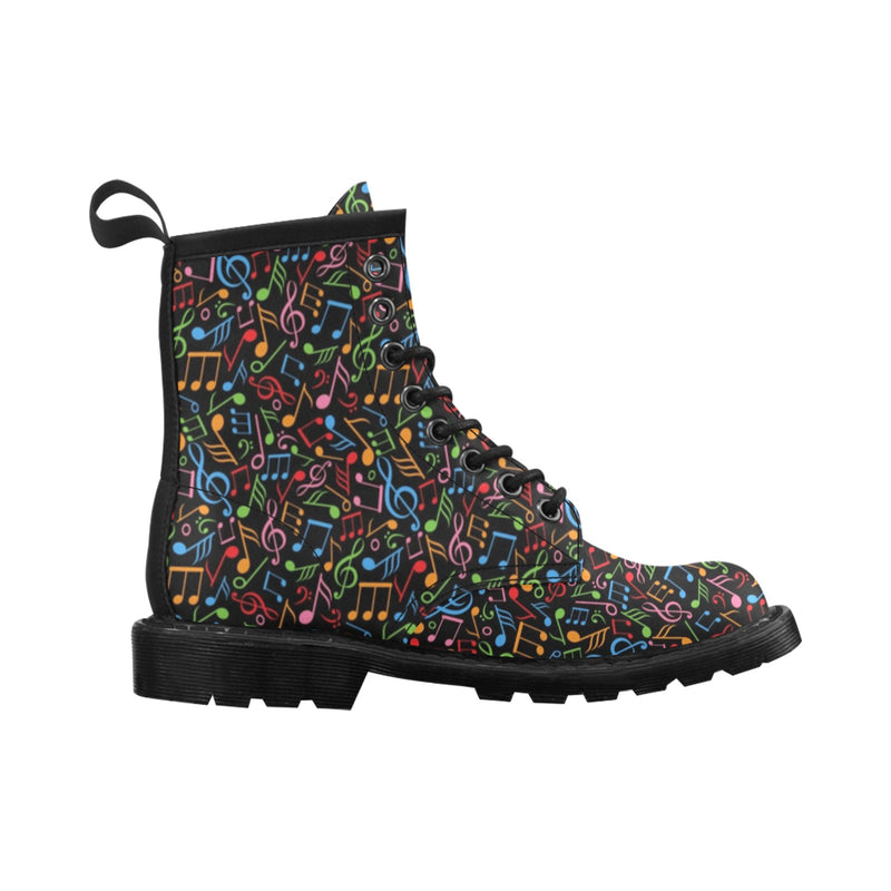 Music Note Colorful Themed Print Women's Boots