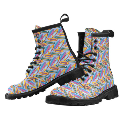 Surfboard Pattern Print Design LKS303 Women's Boots