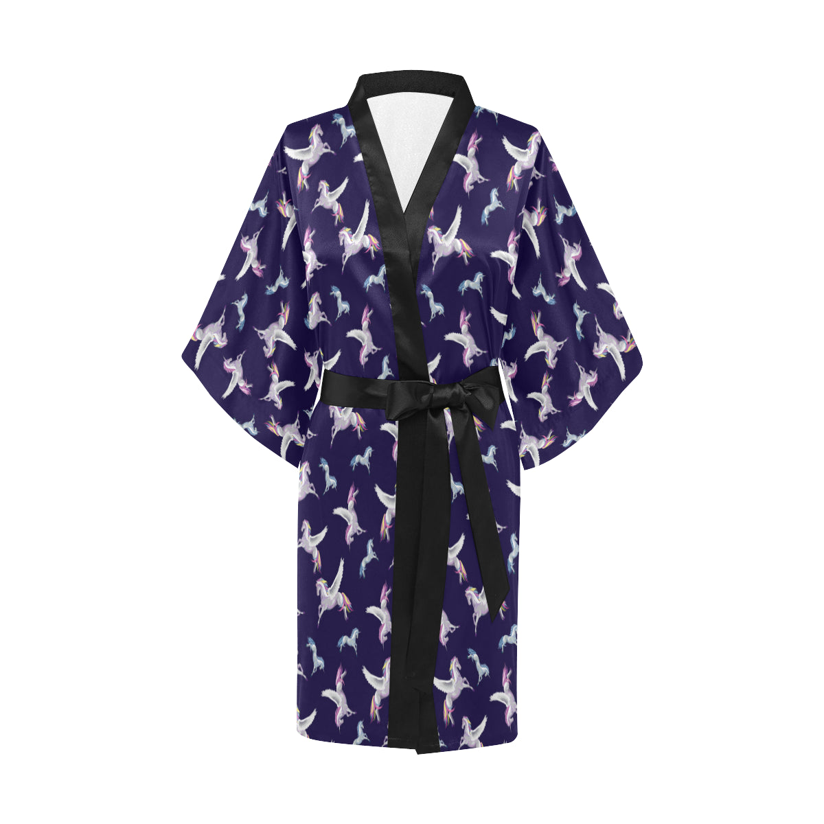 Pegasus Pattern Print Design 02 Women's Short Kimono