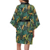Jaguar Jungle Pattern Print Design 03 Women's Short Kimono