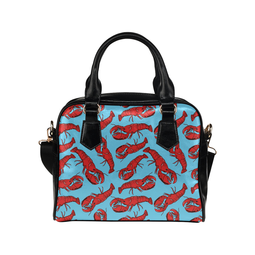 Lobster Red Pattern Print Design 03 Shoulder Handbag