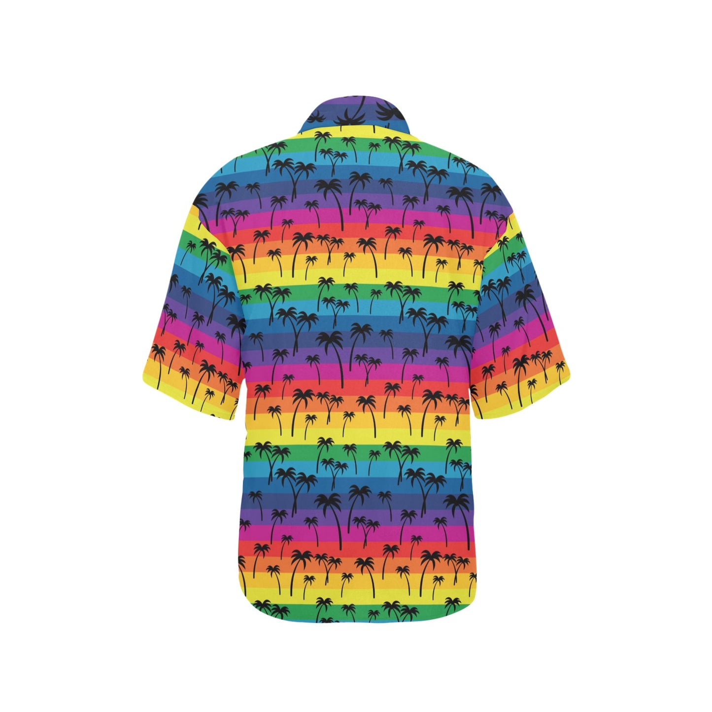 Palm Tree Rainbow Themed Print Women's Hawaiian Shirt