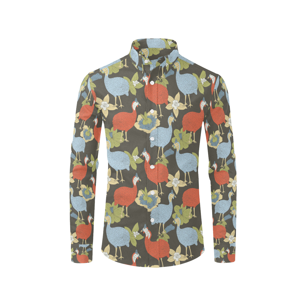 Guinea Fowl Pattern Print Design 02 Men's Long Sleeve Shirt
