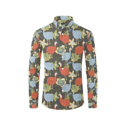 Guinea Fowl Pattern Print Design 02 Men's Long Sleeve Shirt