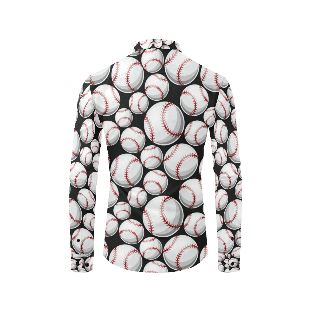 Baseball Black Background Men's Long Sleeve Shirt