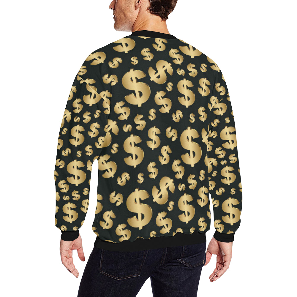 Dollar Pattern Print Design DO04 Men Long Sleeve Sweatshirt
