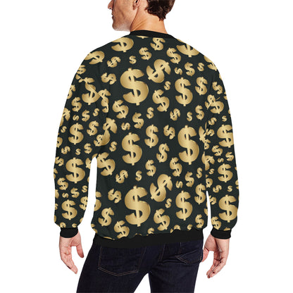 Dollar Pattern Print Design DO04 Men Long Sleeve Sweatshirt