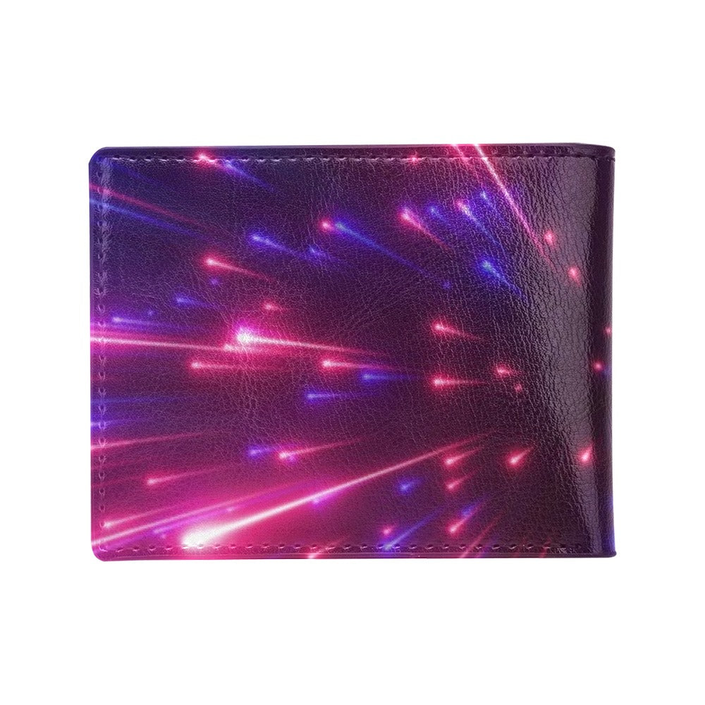 Celestial Purple Blue Neon Speed Light Men's ID Card Wallet