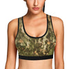 Camo Realistic Tree Texture Print Sports Bra