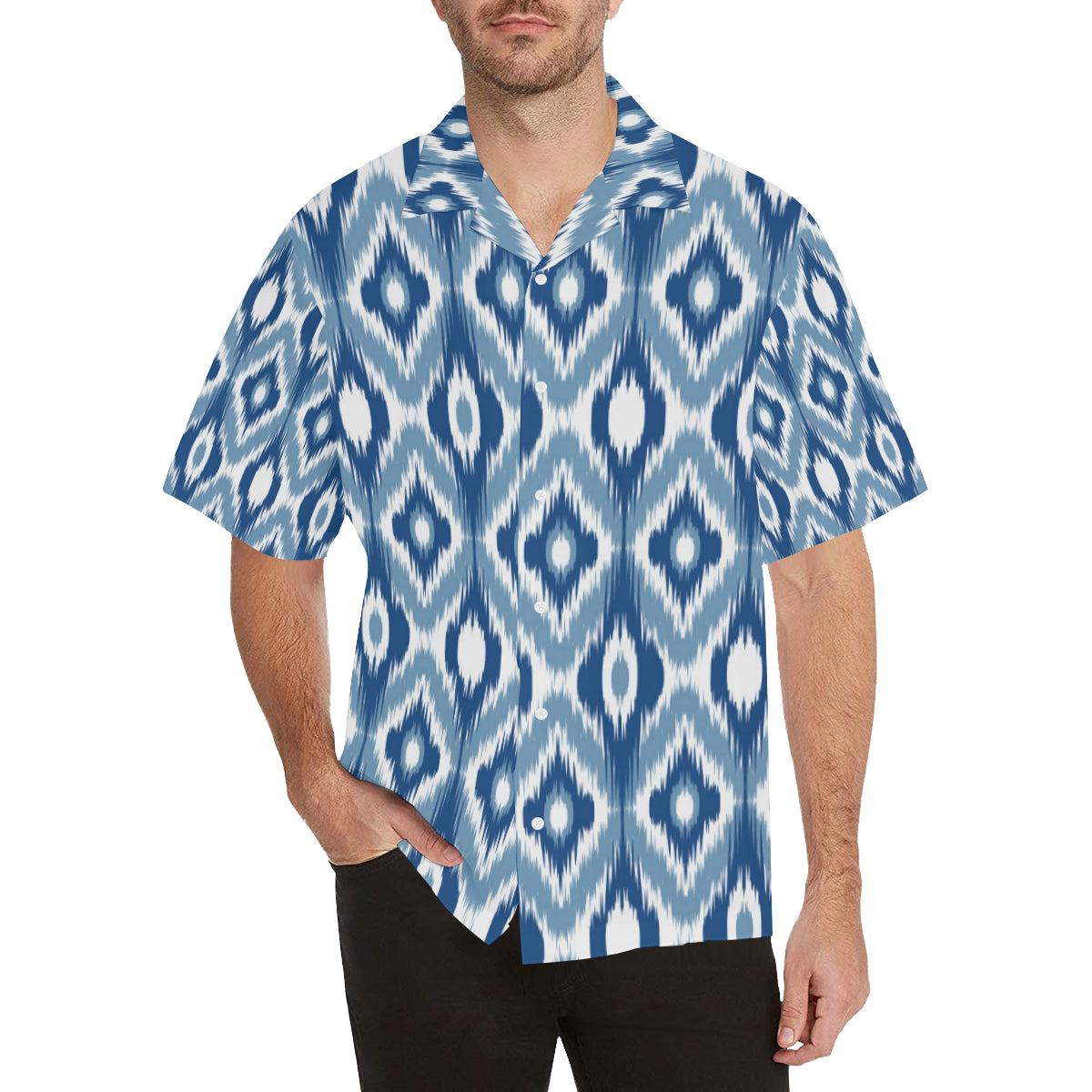Ikat Pattern Print Design 03 Men's Hawaiian Shirt