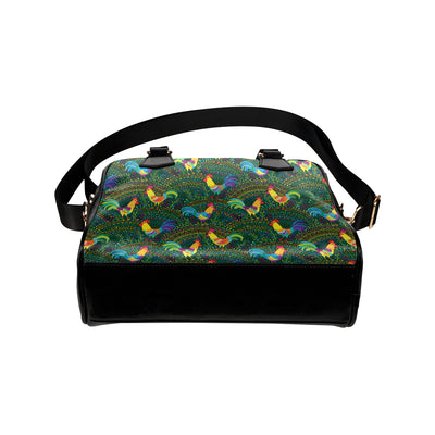 Rooster Pattern Print Design A01 Shoulder Handbag