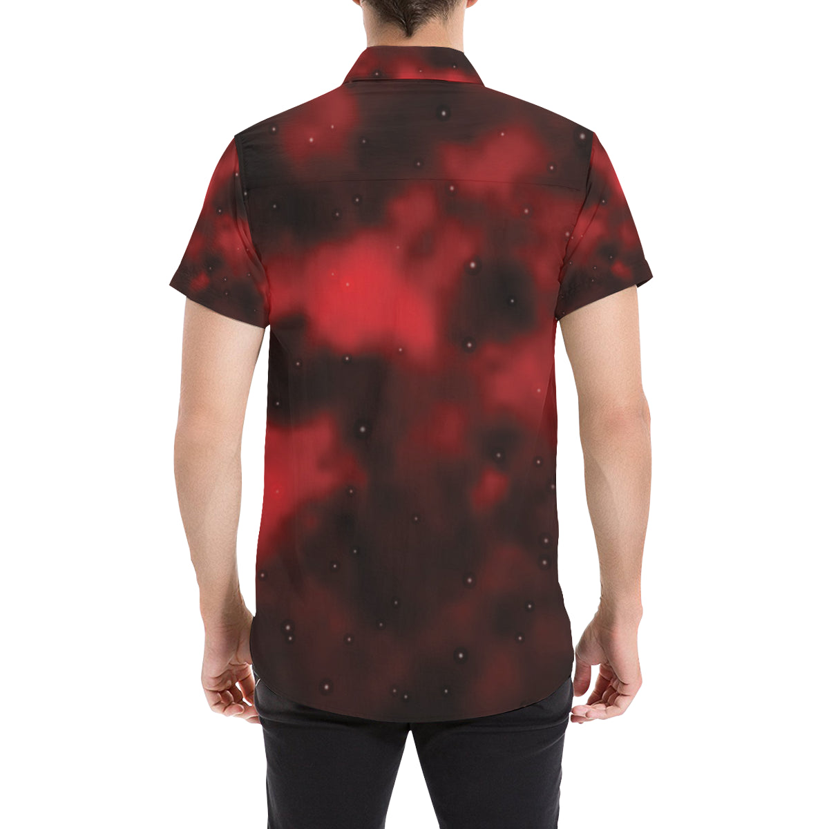 Nebula Pattern Print Design A03 Men's Short Sleeve Button Up Shirt