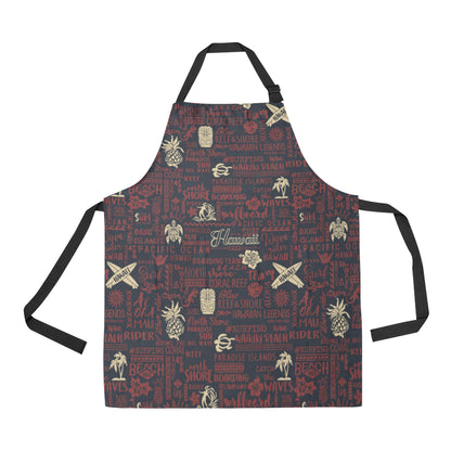Hawaiian Themed Pattern Print Design H017 Apron with Pocket