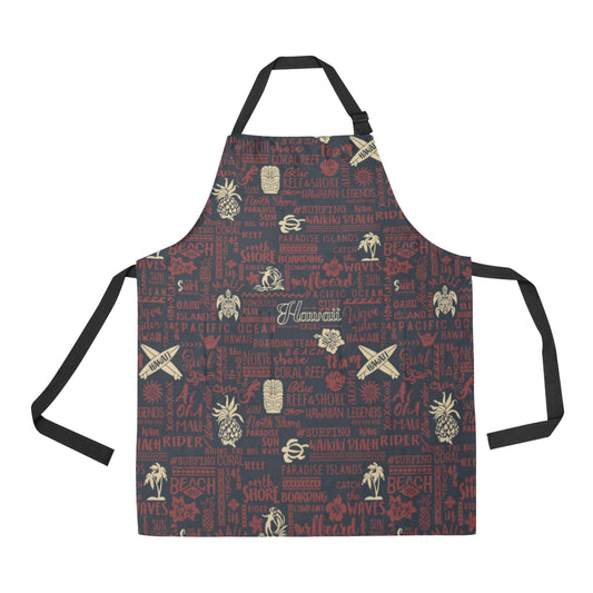 Hawaiian Themed Pattern Print Design H017 Apron with Pocket