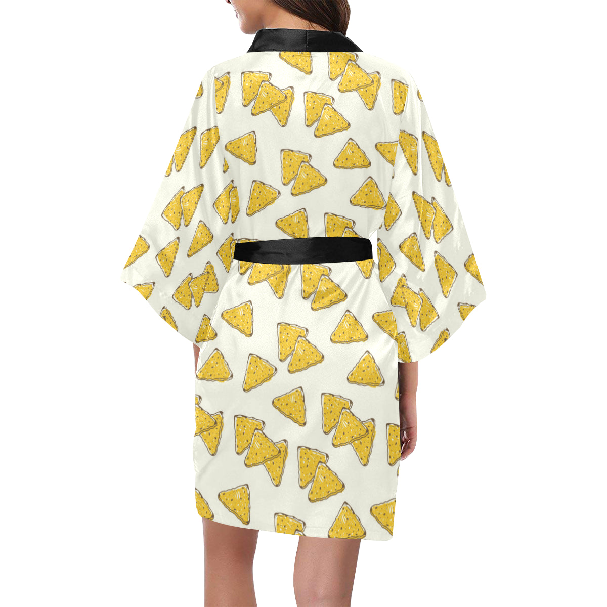 Nachos Pattern Print Design A01 Women's Short Kimono