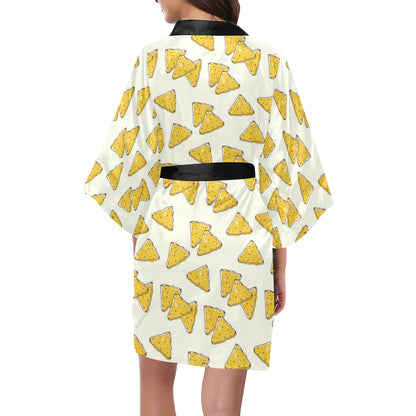 Nachos Pattern Print Design A01 Women's Short Kimono