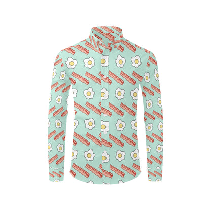 Bacon Sausage Pattern Print Design 01 Men's Long Sleeve Shirt