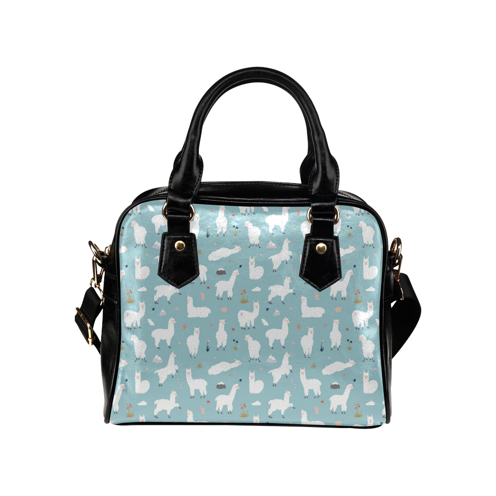 Alpaca Pattern Print Design 02 Shoulder Handbag