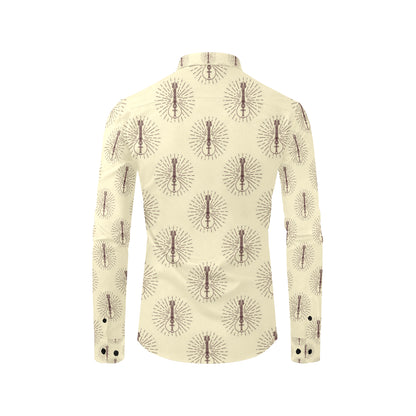 Mandolin Pattern Print Design 02 Men's Long Sleeve Shirt