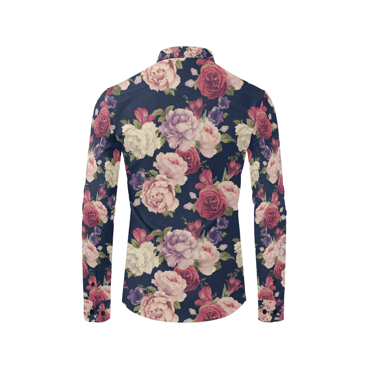 Peony Pattern Print Design PE03 Men's Long Sleeve Shirt