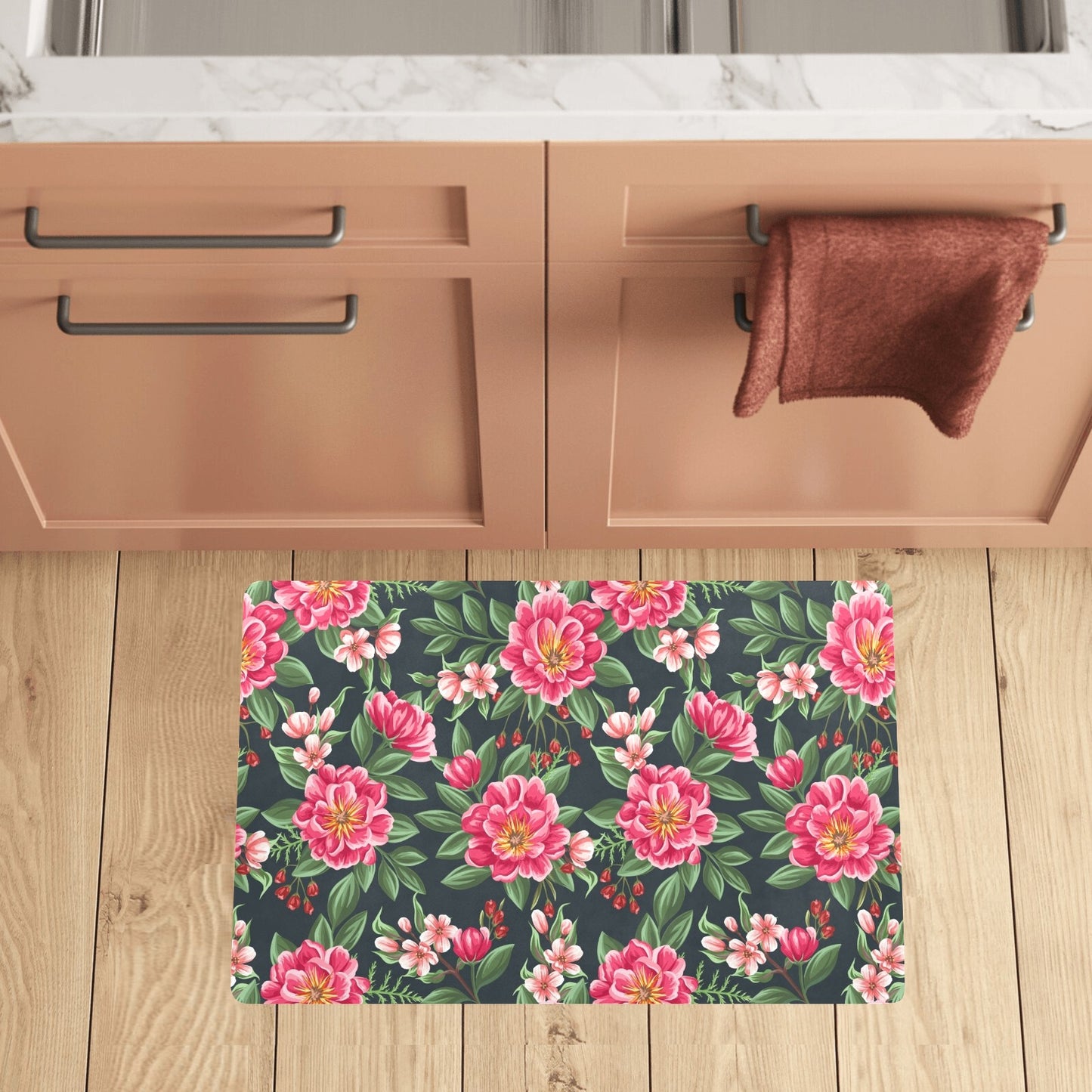 Summer Floral Pattern Print Design SF06 Kitchen Mat