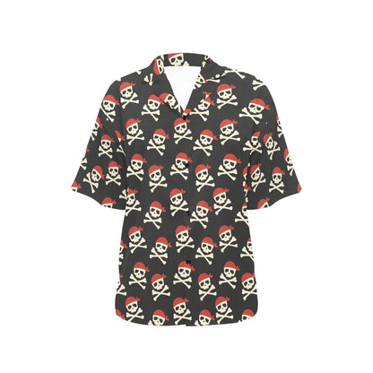 Pirate Pattern Print Design A04 Women's Hawaiian Shirt