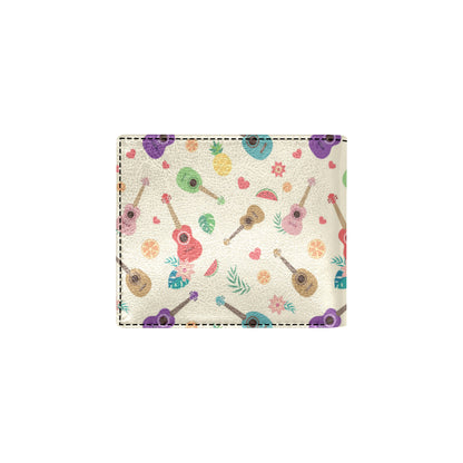 Ukulele Pattern Print Design 01 Men's ID Card Wallet