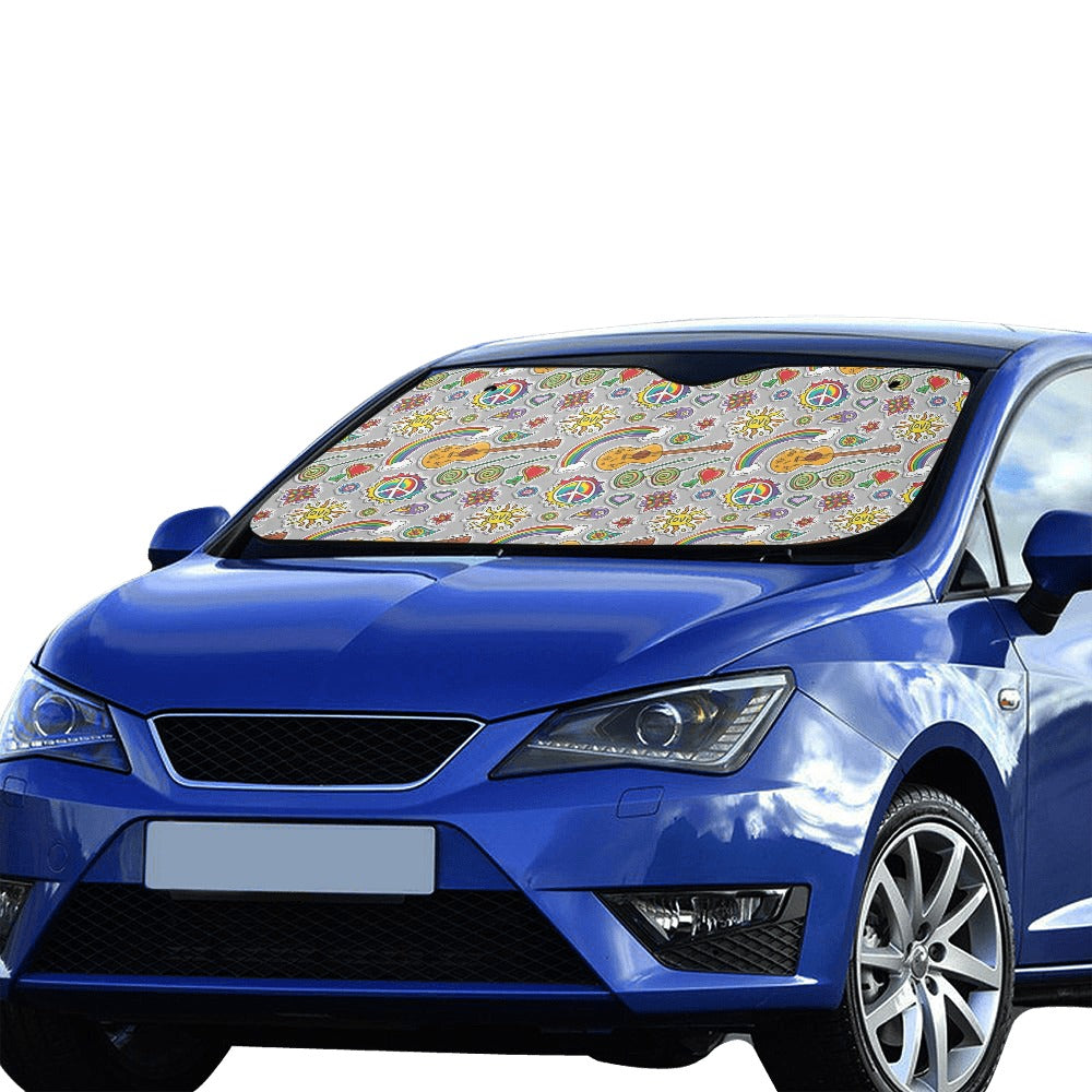 Hippie Print Design LKS306 Car front Windshield Sun Shade