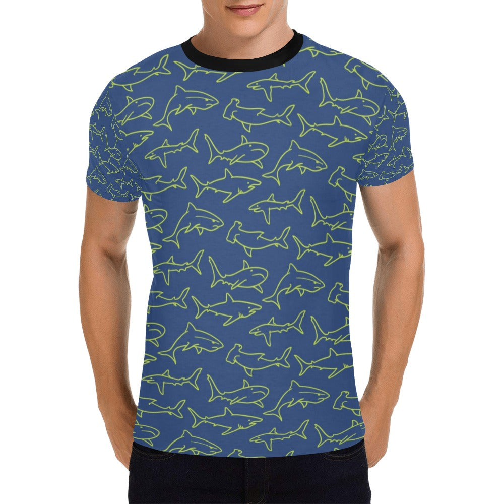 Shark Print Design LKS301 Men's All Over Print T-shirt