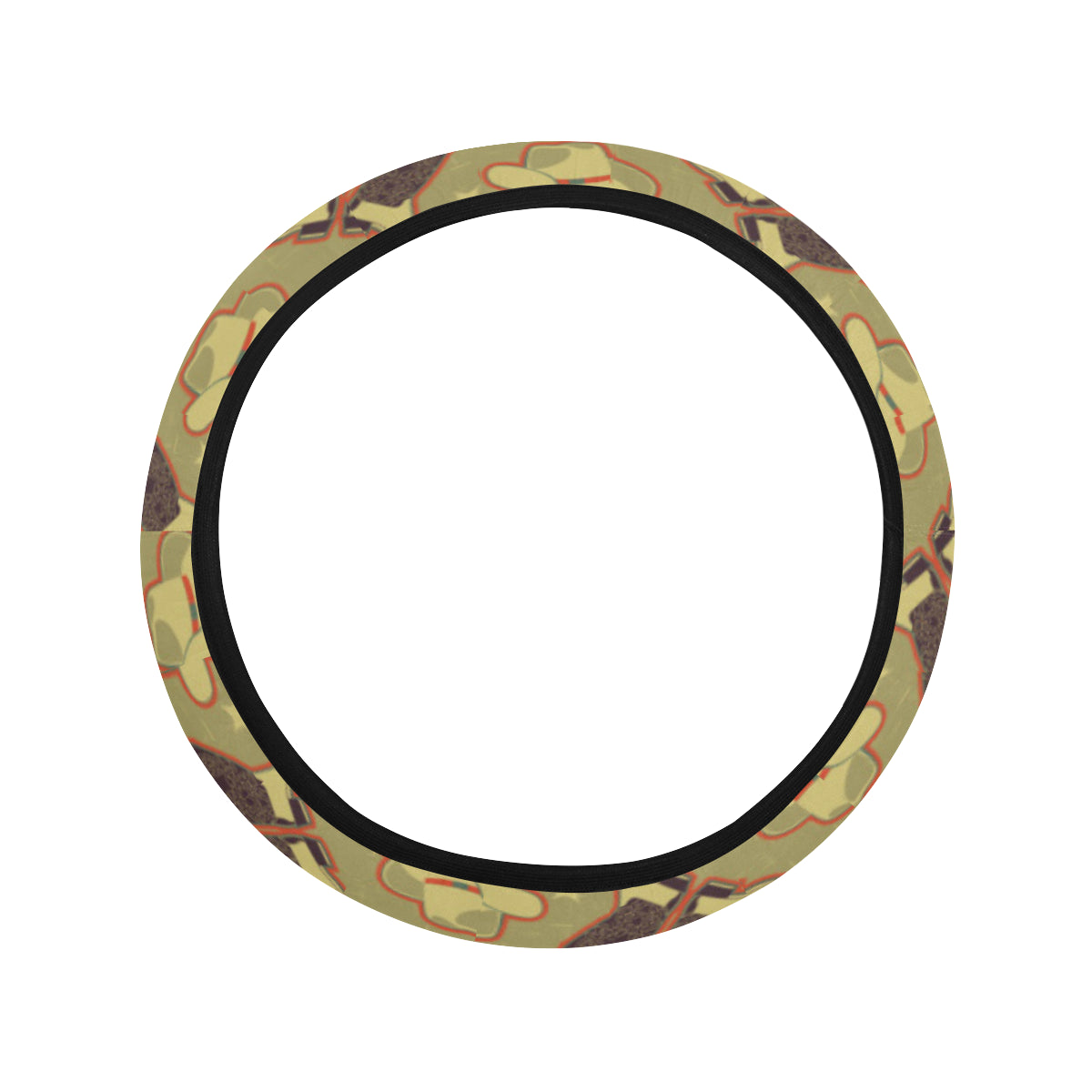 Western Cowboy Themed Steering Wheel Cover with Elastic Edge