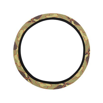 Western Cowboy Themed Steering Wheel Cover with Elastic Edge