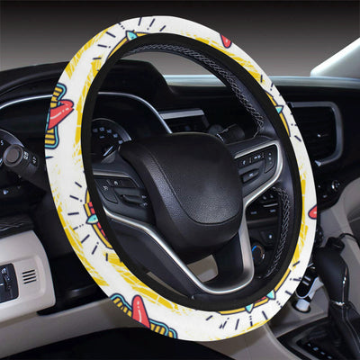 Tiki Smile Mask Print Pattern Steering Wheel Cover with Elastic Edge