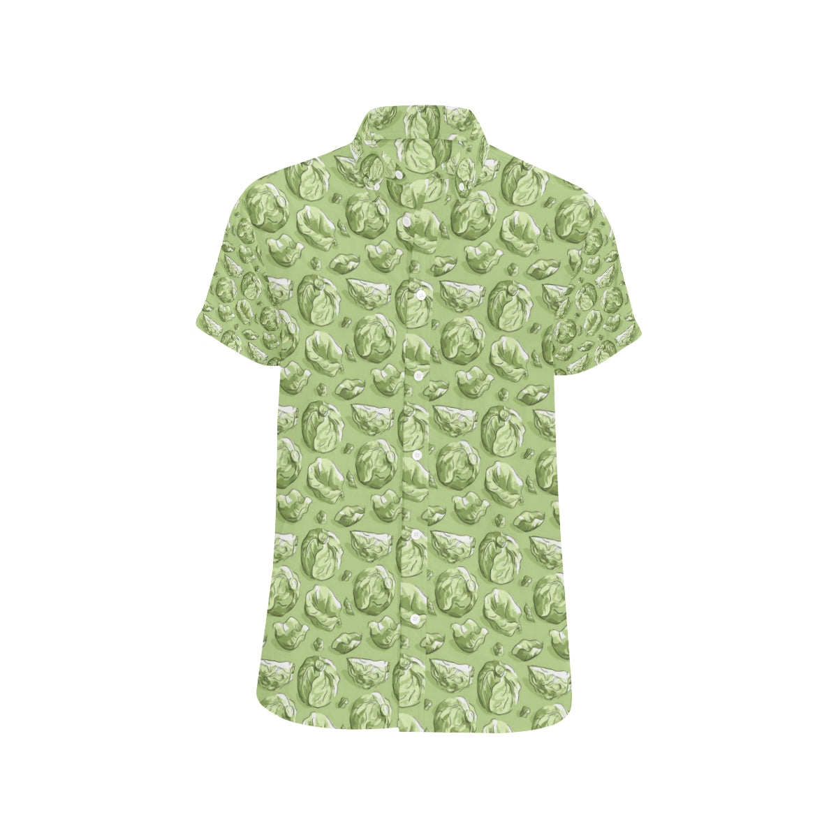 Brussels Sprouts Pattern Print Design 01 Men's Short Sleeve Button Up Shirt