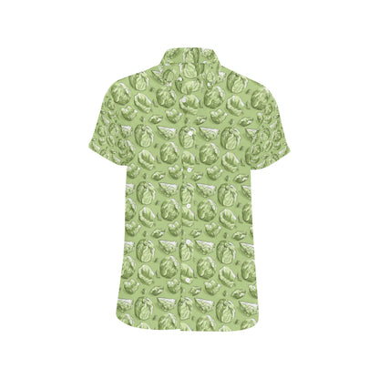 Brussels Sprouts Pattern Print Design 01 Men's Short Sleeve Button Up Shirt