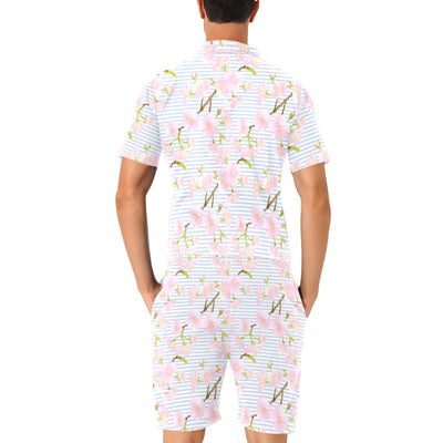 Pink Cherry Blossom Sakura Men's Romper