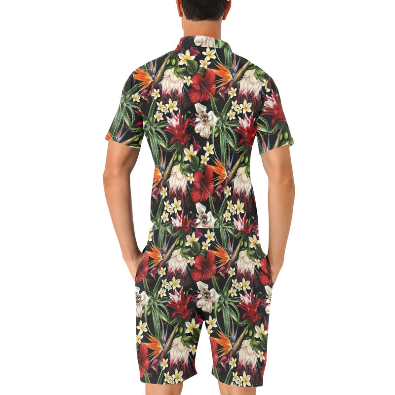Summer Floral Pattern Print Design SF03 Men's Romper