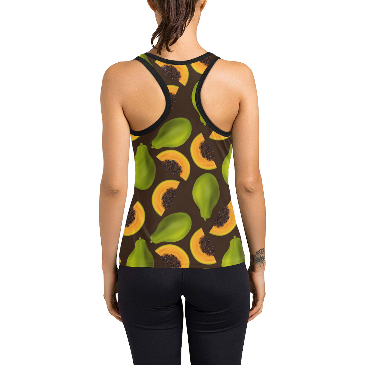 Papaya Pattern Print Design PP04 Women's Racerback Tank Top