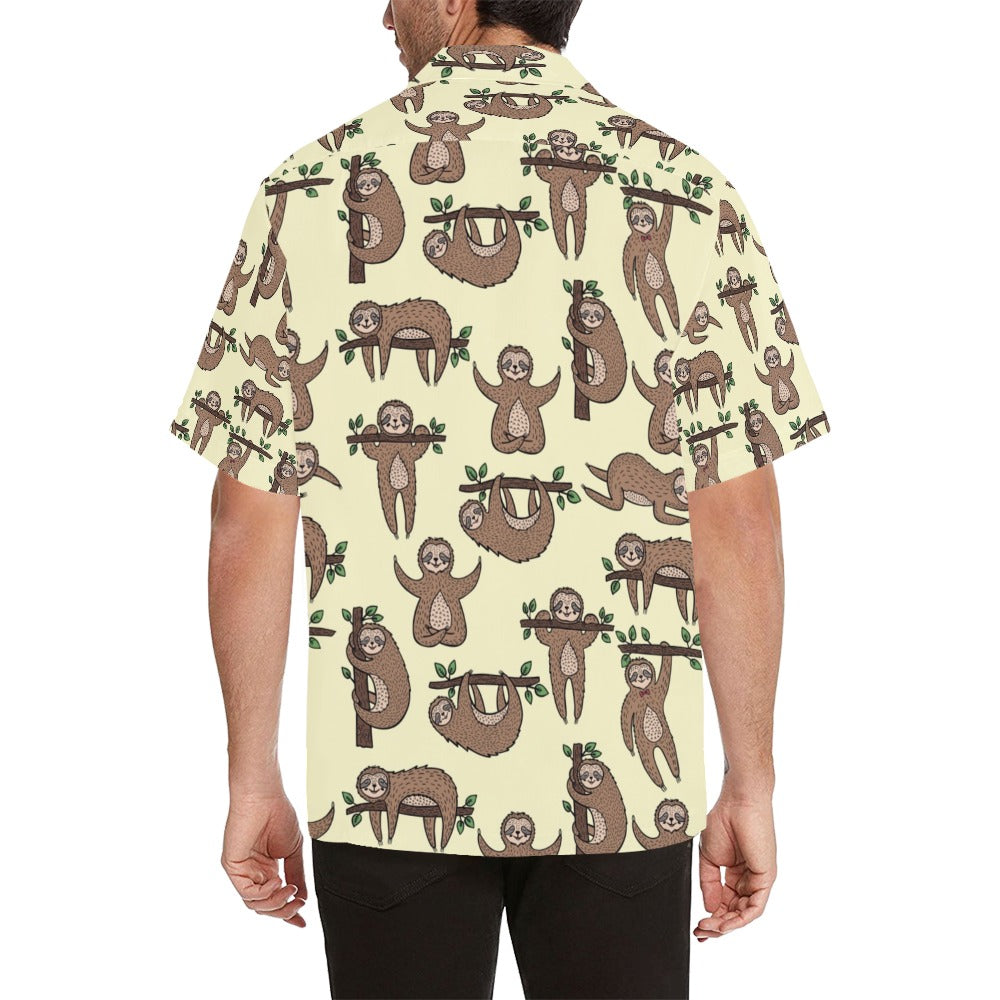 Sloth Print Design LKS3010 Men's Hawaiian Shirt
