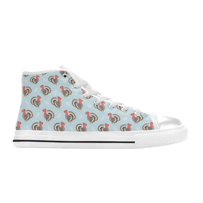 Turkey Print Design LKS403 High Top Women's White Shoes