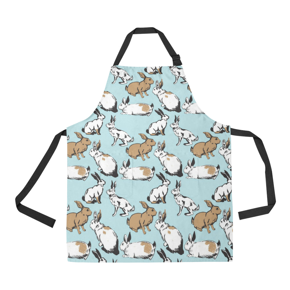Rabbit Pattern Print Design RB018 Apron with Pocket