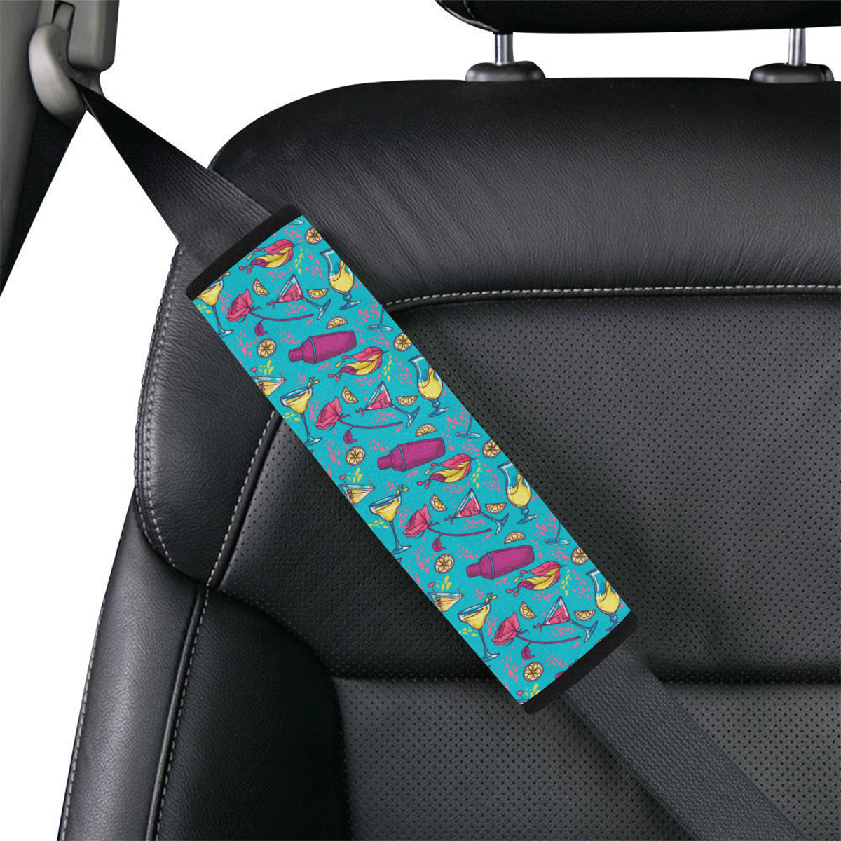 Cocktail Pattern Print Design 03 Car Seat Belt Cover