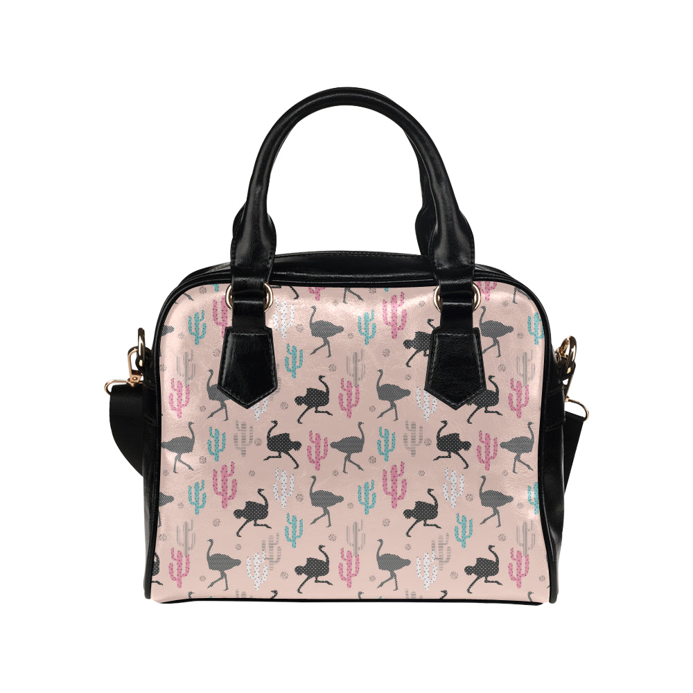 Ostrich Pattern Print Design 03 Shoulder Handbag