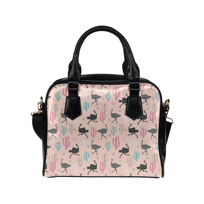 Ostrich Pattern Print Design 03 Shoulder Handbag