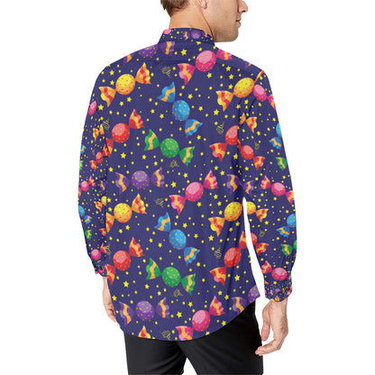 Candy Pattern Print Design CA06 Men's Long Sleeve Shirt