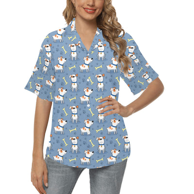 Bull Terriers Pattern Print Design 04 Women's Hawaiian Shirt