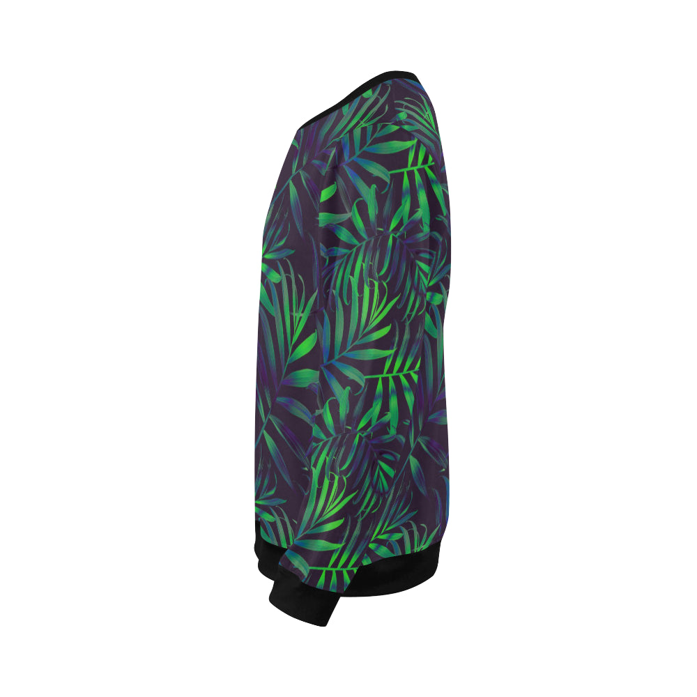 Palm Leaves Pattern Print Design PL01 Men Long Sleeve Sweatshirt